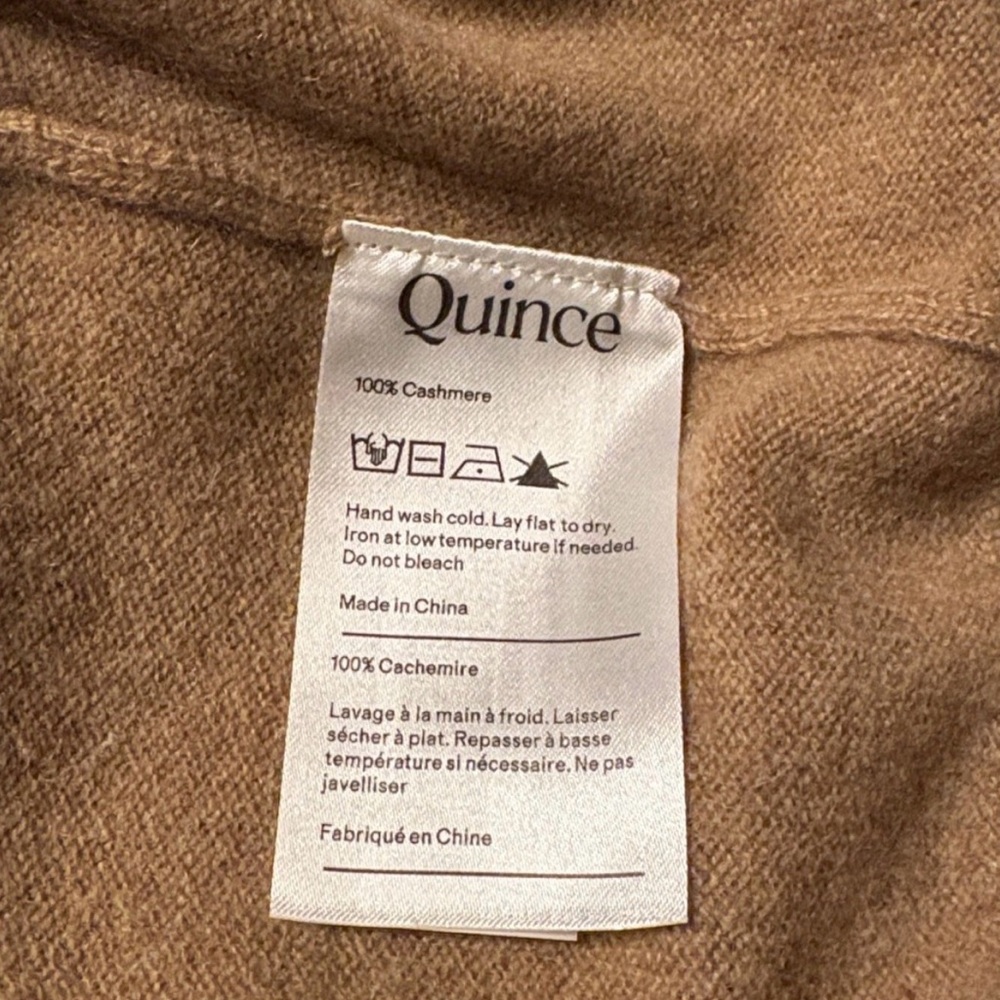 Quince women's Mongolian Cashmere Full Zip Hoodie Teak brown soft Size M NWT - Picture 6 of 6